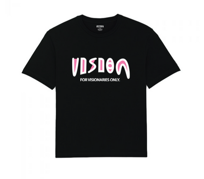 PINK AND WHITE LOGO TEE-BLACK